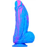 F*CK MY COLOR Gode Silicone Fat Dick 18 x 6.5cm Bleu-Rose